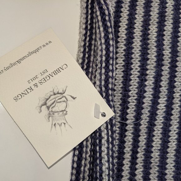 Cabbages & Kings Purple Striped Snood 100% Alpaca - Picture 5 of 5